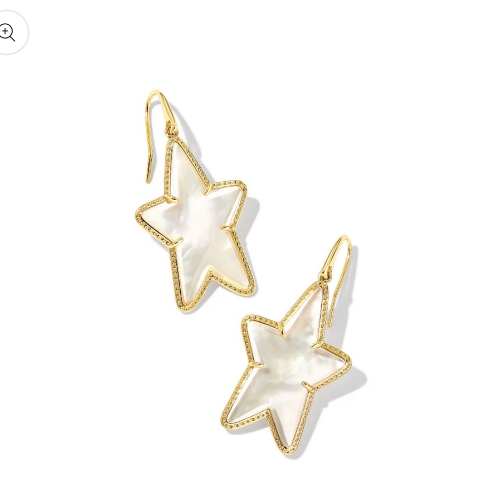 Kendra Scott Ada Gold and White opal Star drop Earrings